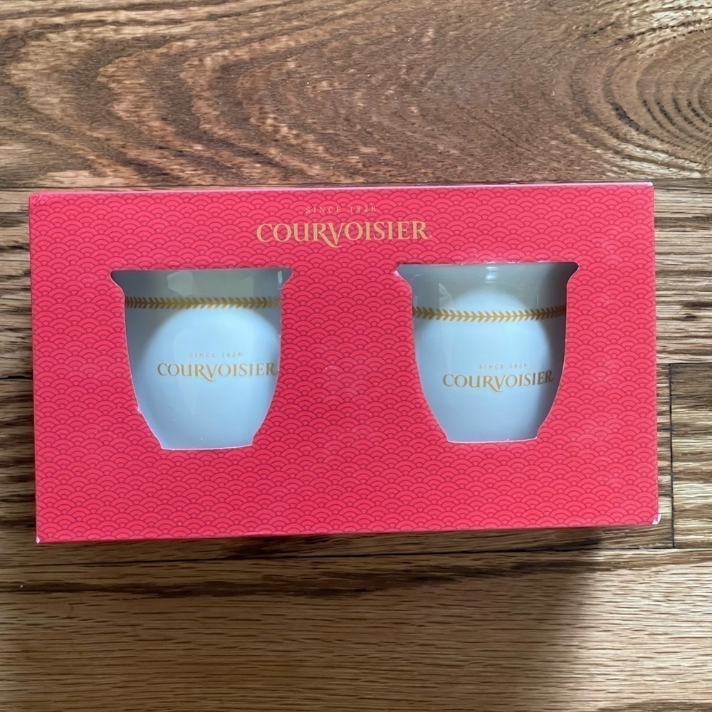 NIB Set of 2 Courvoisier Porcelain Cups